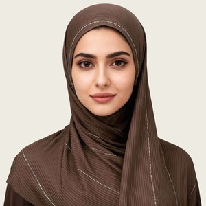 Solid Color Knitted Cotton <b>Islamic</b> Lady Hijab Shawls Rhinestone Dyed Long Headscarf Ethnic Style Plain Hijab New 2026 Design - Product Image 4