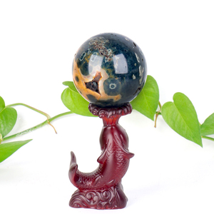 Hot Sale Hand Polished <b>Crystal</b> Healing Stone Ocean jasper <b>Crystals</b> Sphere for Home Decor - Product Image 5