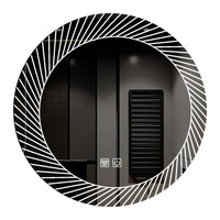 Miroir de salle de bain rond éclairé avec interrupteur tactile LED, design nordique moderne pour hôtel et usage domestique