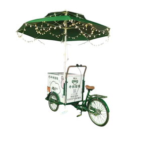 Remolque de café pequeño carrito de comida para helados carrito de mano de hierro con tapa - Product Image 1