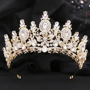 Silver Wedding Crystal Tiaras And Crown For Women Bride Royal Queen Headband Princess Headpieces For Birthday Prom Pageant Party