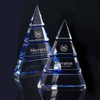 Trophée en cristal de haute qualité, pyramide, sur mesure, souvenir de réunion annuelle de l'entreprise, trophée en cristal de verre