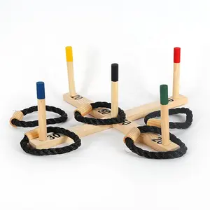 Jeu de lancer d'anneau amusant en bois pour jardin