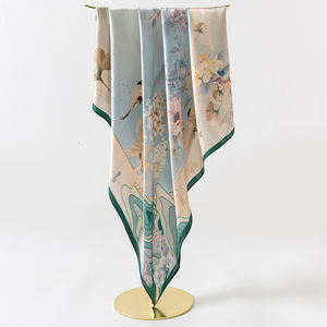 2025 yeni tasarım çin tarzı Retro 65cm x 65cm kare kadınlar için ipek eşarp 100% dut ipek destek toptan ve özelleştirilebilir - Product Image 3