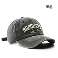 Gorra de béisbol de 6 paneles lavada vintage personalizada con logotipo bordado, sombrilla de viaje ajustada al aire libre, patrón tipo letra