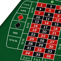 Tapis de table de roulette personnalisé 71 x 36 pouces en polyester et caoutchouc naturel, pour jeu de poker, d'échecs et de casino