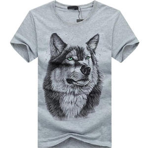 T-Shirt da uomo estiva con stampa 3D animale lupo moda Casual girocollo manica corta T-Shirt da uomo oversize da uomo T-Shirt da strada - Product Image 4