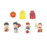 10 pièces de breloques pendentifs DIY à l'effigie de personnages de dessins animés japonais, uniformes de basket-ball pour garçons, pour la fabrication de colliers, porte-clés et accessoires de bijouterie