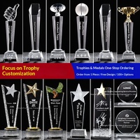Trophée en résine cristalline personnalisable sablée pour récompense des employés excellents lors de la réunion annuelle de l'entreprise, danse des enfants