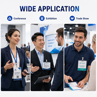 Etiqueta Colgante Acrílica Personalizada a Prueba de Agua, Identificador de Nombre para Eventos con Código de Barras e Impresión de Logotipo para Conferencias, Exposiciones, Reuniones y Ferias Comerciales