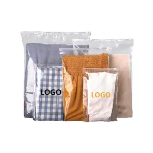 사용자 정의 자신의 로고 인쇄 투명 resealable 플라스틱 포장 가방 ziplock 옷 신발