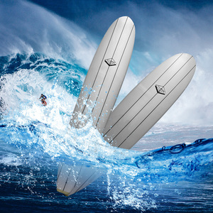 9ft özelleştirilmiş epoksi sörf tahtası Longboards 3 ahşap şeritler yüksek kalite fabrika EPS uzun sörf tahtaları - Product Image 5