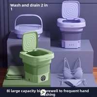 Mini machine à laver et à sécher les chaussettes pliantes à moteur sans balais à piles