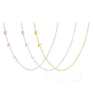 Collier ras du cou en plaqué or Rose et argent pour femme, bijoux personnalisés, avec petite lettre <span class=keywords><strong>initiale</strong></span>, vente en gros - Product Image 6