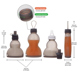 Sacchetto per alimenti per bambini personalizzato sacchetto per alimenti riutilizzabile in Silicone per spremere il bambino sacchetto per alimenti riutilizzabile <span class=keywords><strong>morbido</strong></span> per bambini Toddler - Product Image 4