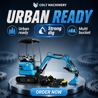 Excavator 2 Ton Rendah Kebisingan, Mini Excavator, Mini Digger, Micro Mini Excavator untuk Penggunaan di Area Perumahan Urban