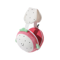 Coussin en peluche en forme de U personnalisable avec motif adorable de fruit du dragon et masque pour les yeux, portable et utilisable en voyage
