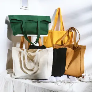 100% 고품질 저렴한 가격 간단한 스타일 패션 재사용 쇼핑 접이식 코튼 캔버스 가방