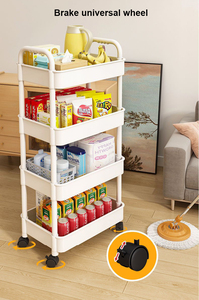 Articles ménagers peu encombrants Support en plastique ABS pour le stockage des fruits et légumes Chariot roulant avec roues - Product Image 6