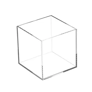 透明アクリルボックスふた正方形手作り粘着ハンドル収納ボックスダストカバーハンドギフトディスプレイボックス付き
