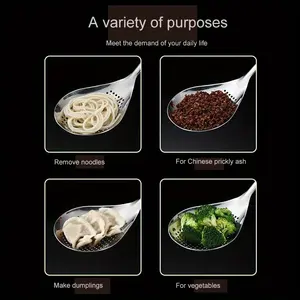 Grande cuillère écumoire <span class=keywords><strong>en</strong></span> acier inoxydable durable, cuillère passoire à aliments robuste pour la friture et la cuisson, ustensiles de <span class=keywords><strong>cuisine</strong></span> - Product Image 5