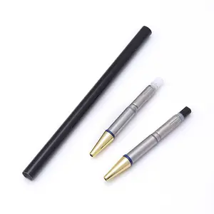 Bolígrafo de metal con tinta de colores de doble punta para hotel, bolígrafo personalizado simple de dos lados sin Clip