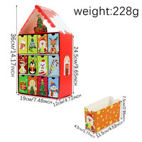 Boîtes cadeaux calendrier de l'Avent vide à 12 tiroirs en forme de maison de Noël, emballage en carton recyclé pour bonbons, chocolats et jouets