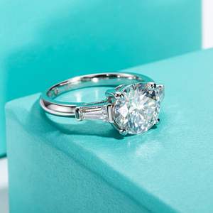 แหวนเพชรโมอิสทรงกลมสำหรับผู้หญิง925ครบรอบแต่งงานแหวนสัญญาสำหรับ VVS1ครบรอบแต่งงานแหวนสัญญาสำหรับผู้หญิง - Product Image 3