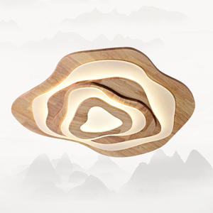 Éclairage de décoration d'intérieur moderne Plafonnier en bois avec télécommande pour chambre à coucher - Product Image 1