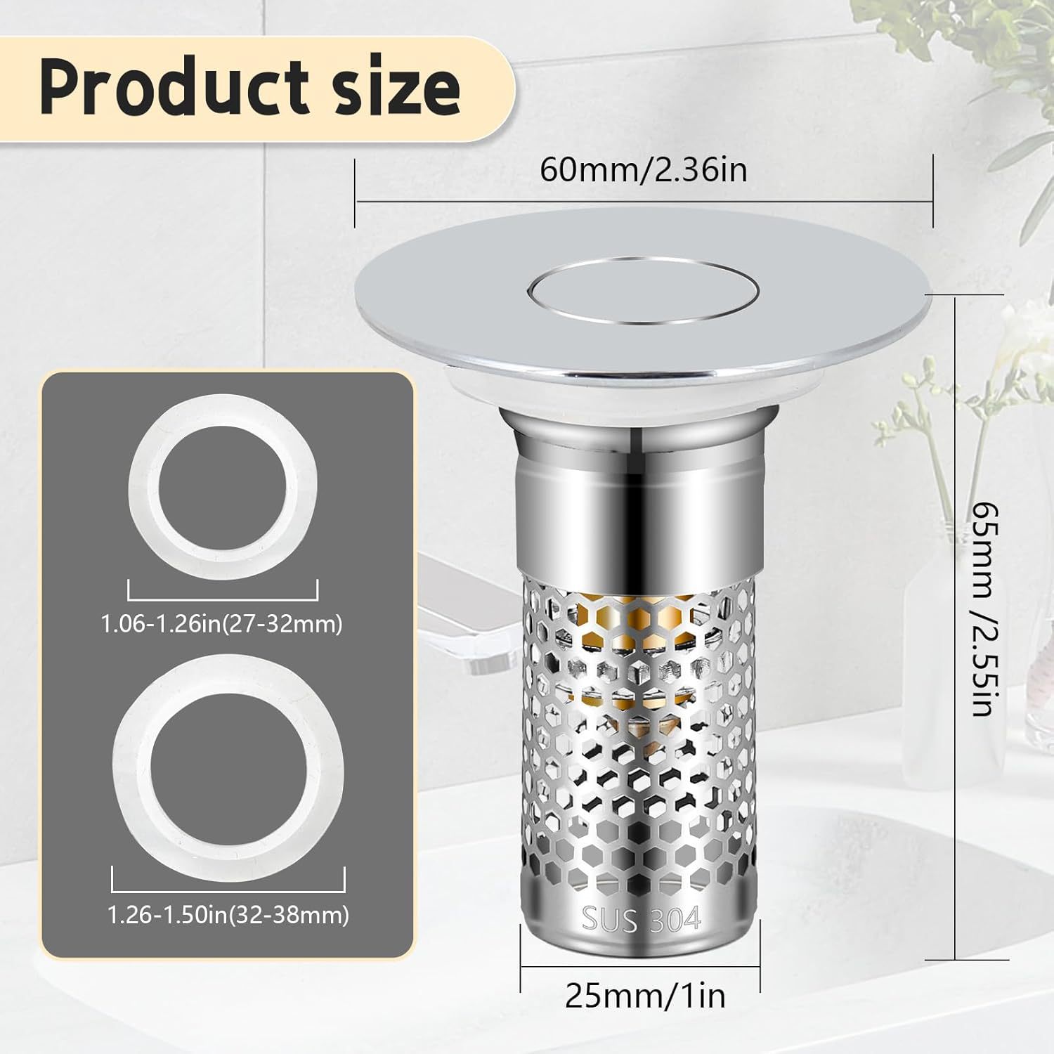 Lavabo américain K6, noyau rebondissant, corps principal en ABS, panier en acier, cop