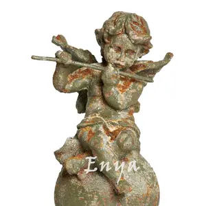 빈티지 뒤뜰 초라한 세련된 홈 Garten 장식 골동품 천사 Cherub 동상 조각 장식 야외 및 정원 - Product Image 1