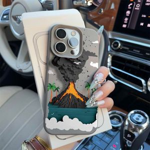 Cho Iphone 16 Pro Max Trường Hợp Núi Lửa Phun Trào Thiết Kế Cho Apple 15 14 Cộng Với 13 12 11 Bền TPU Da Mô Hình Điện Thoại Di Động Trường Hợp - Product Image 1