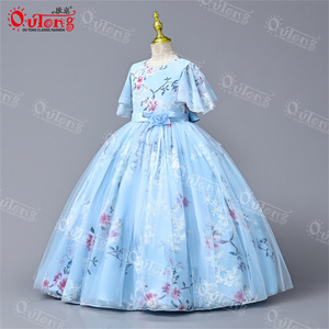 Yoliyolei – robe d'été pour filles de 2 à 5 ans, douce au toucher, imprimé Floral, à volants, avec gros nœud, tenue d'anniversaire, avec <span class=keywords><strong>bandeau</strong></span>, 2023 - Product Image 2