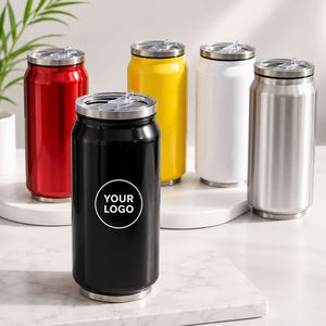 Vaso Térmico de Acero Inoxidable de Doble Pared, Nuevo, para Regalo, Aislamiento al Vacío, Tacto Suave, para Viajes, Cerveza, Refrescos, con Tapa y Pajita - Product Image 1