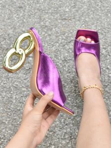 Sandali con tacco donna donna oro sandali con tacco donna donna donna sandali con tacco estate arancio bianco viola scarpe personalizzate abiti da festa <span class=keywords><strong>tacchi</strong></span> alti - Product Image 2