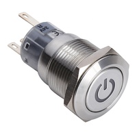 ONPOW 19mm momentanée métal bouton-poussoir (LAS1-AGQ-ET/S) CE, RoHS