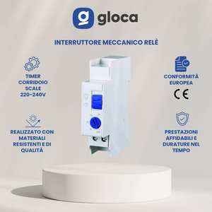 Minuteur mécanique Gloca 220-240V 50/60Hz 2300W max pour le contrôle de l'éclairage des couloirs et escaliers - Product Image 6