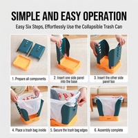 Poubelle ménagère innovante |   Ouverture réglable à 9 vitesses avec crochets de fixation pour sacs poubelles |   Poubelle intérieure pour cuisine et salle de bain