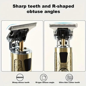 Tagliacapelli Professionale per Uomo, Trimmer per <span class=keywords><strong>Barba</strong></span> Senza Fili, Kit di Taglio e Cura con Corpo in Metallo, Rasoio per <span class=keywords><strong>Barba</strong></span> da Barbiere - Product Image 2
