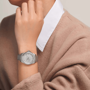 Montre mécanique automatique classique avec lunette sertie de diamants et bracelet en acier inoxydable pour femmes Longinesing - Product Image 5