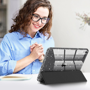 Parachoques de cuero PU TPU brillante para dormir/despertar funda para tableta bolsas de aire esquina cubierta de protección anticaída para 2025 <span class=keywords><strong>iPad</strong></span> Air11 - Product Image 3