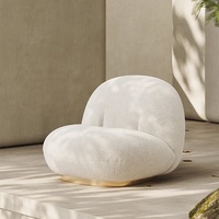 Fauteuil inclinable Zayshine en tissu sherpa blanc crème, style rétro français de luxe, pour salon, chambre à coucher, fauteuil de détente individuel en laine