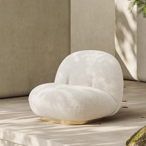 Sillón Reclinable Zayshine de Estilo Francés Retro, Tapizado en Tela Sherpa Color Crema, para Sala de Estar o Dormitorio, Sillón Individual de Lana para Descanso - Product Image 2