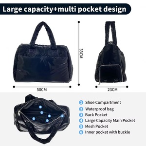 Échantillon Gratuit - Sac de Voyage Sportif Personnalisé Grande Capacité pour Week-end, Sac Polochon Matelassé avec Compartiment à Chaussures - Product Image 2