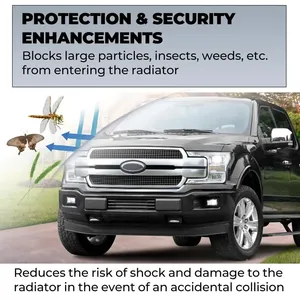 Couverture de capot de collecte d'air pour Ford Raptor F-150 2015-2017, ensemble d'aspiration d'air supérieur et inférieur pour calandre de radiateur, noir - Product Image 6