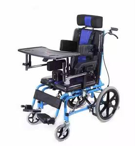 Silla de Ruedas portátil para niños, asiento ligero y plegable, con superficie transpirable, con paleta cerebral - Product Image 6