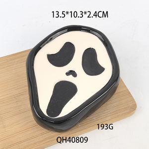 Ensemble de distributeur de savon en céramique à trois pièces sur le thème de la fête d'Halloween, ensemble de salle de bain, masque de mort, flacon pompe pour lotion - Product Image 5
