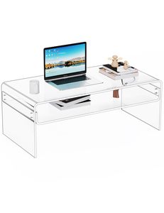 Fabrik-Großhandel Transparenter Acryl-Couchtisch Rechteckiges Lucite Offenes Aufbewahrungsregal für Wohnzimmer-Möbel - Product Image 3