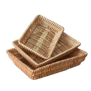 Cesta <span class=keywords><strong>de</strong></span> <span class=keywords><strong>mimbre</strong></span> para pan, mesa tejida, comida, frutas, verduras, servicio <span class=keywords><strong>de</strong></span> restaurante, cesta para servir - Product Image 1