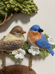 Statue <span class=keywords><strong>d</strong></span>'<span class=keywords><strong>oiseau</strong></span> sur un arbre vert en résine, horloge murale suspendue, <span class=keywords><strong>d</strong></span>écoration de la maison - Product Image 5